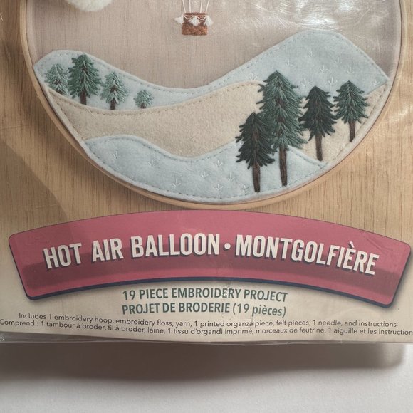 Embroidery Kit LEISURE ARTS  8" Hot Air Balloon- Embroidery kit for Beginners - Picture 3 of 5